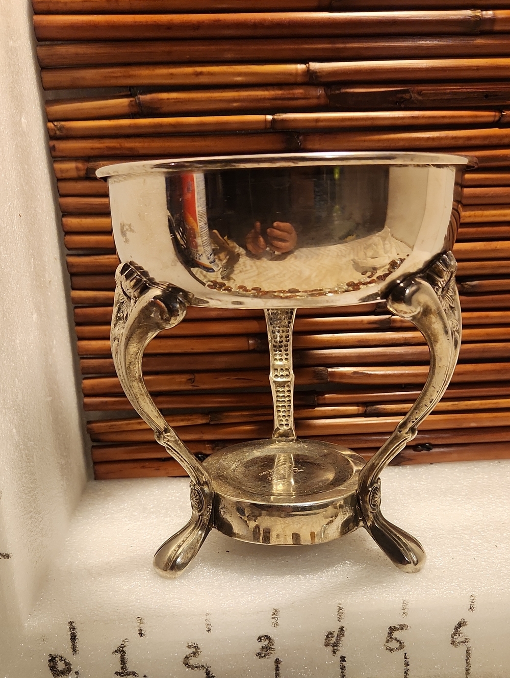 Heated Stand in Vintage Silver Metal